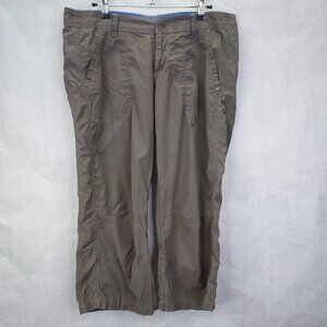 Kuhl Kendra Capri Pants Women's 6 Gray Mid Rise Embroidered Nylon Hiking Outdoor